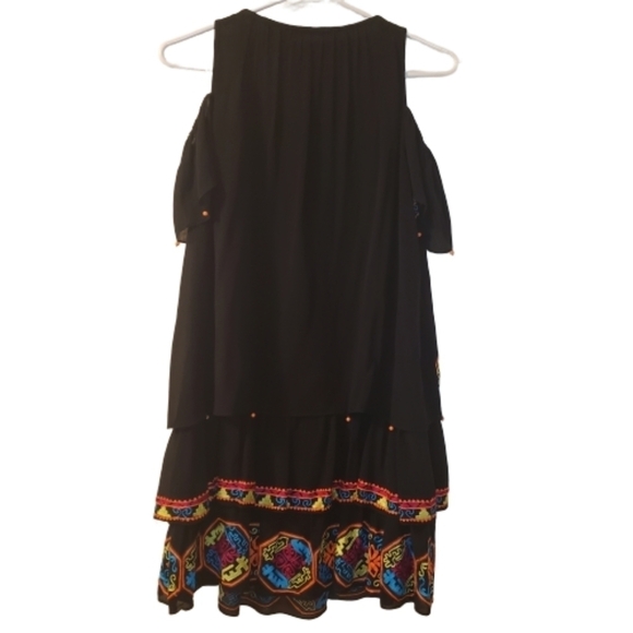 Hemant & Nandita 100% Silk Multicolored Embroidered Coastland Tunic Dress - Picture 5 of 8